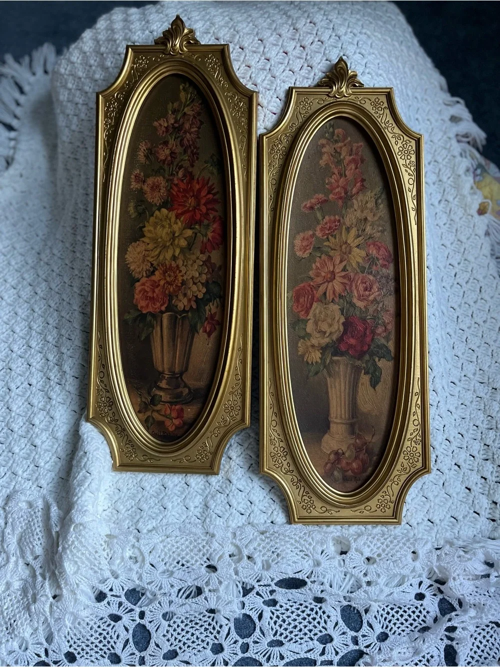 Syrocco 1960's decorative floral panels - Set of 2